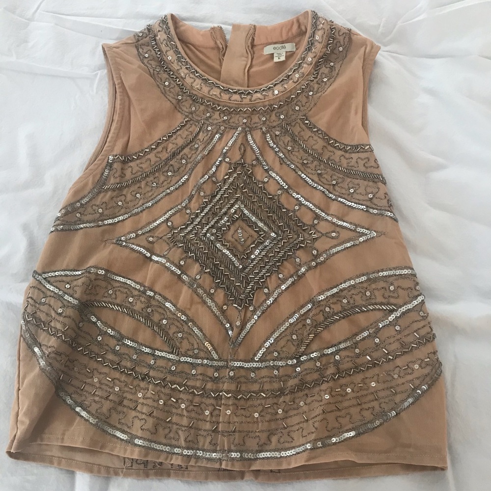 Brown Sequin Top